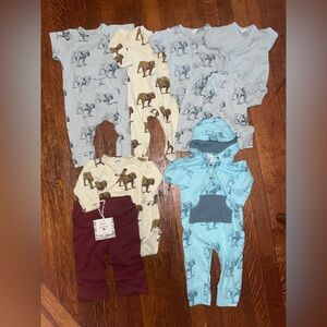 8 piece gender neutral boy or girl bulldog doggy dog 0-6 mo all organic cotton